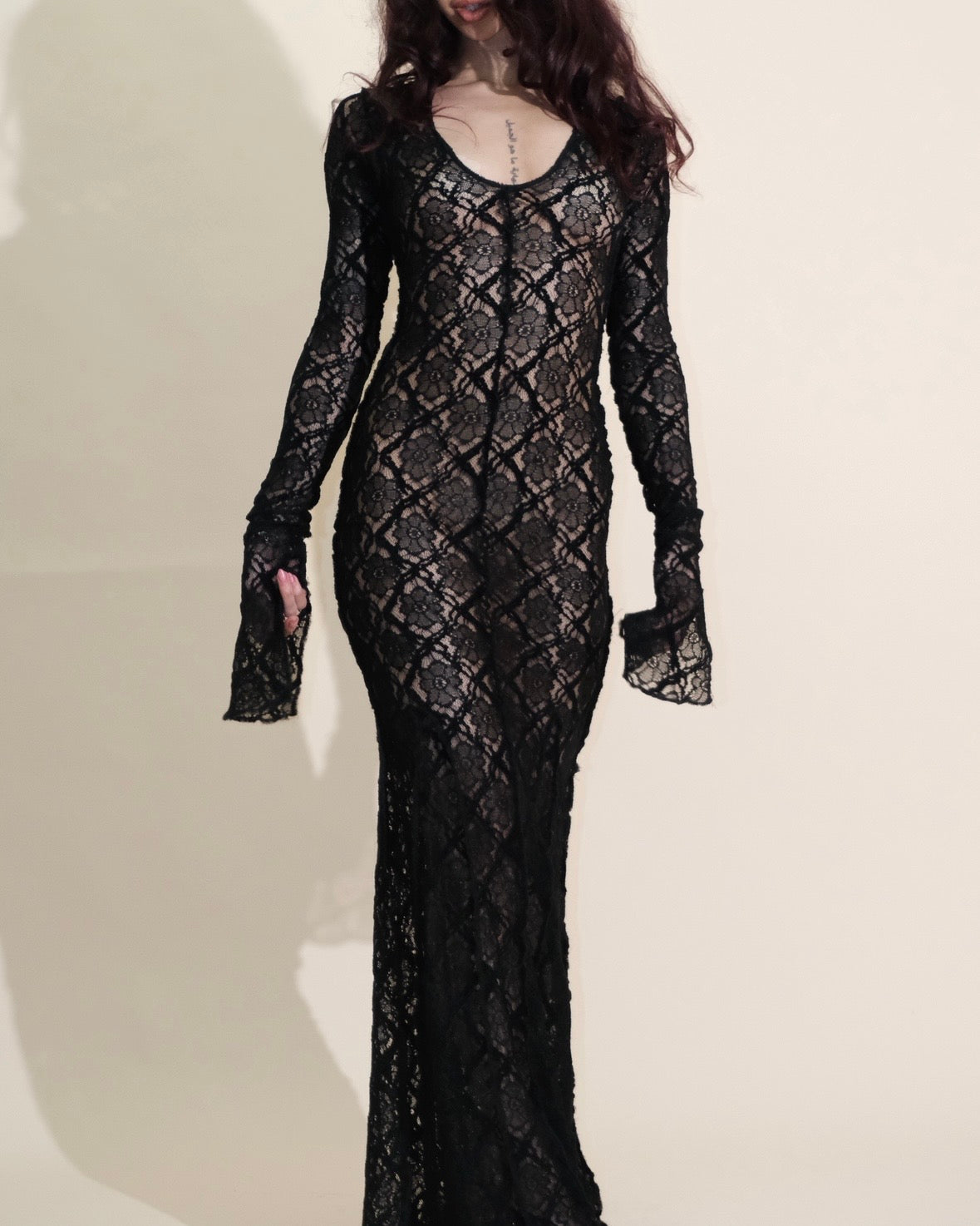 Vintage Black Stretchy Maxi Dress - Occassion Wear