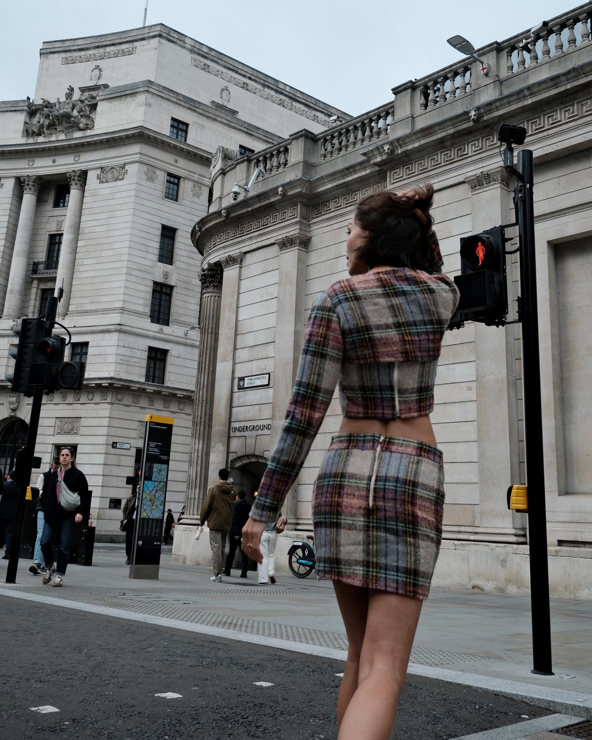 Handmade Tartan Co-ord Set | Cropped Jacket, Strap Top, Mini Skirt (Custom Fit)